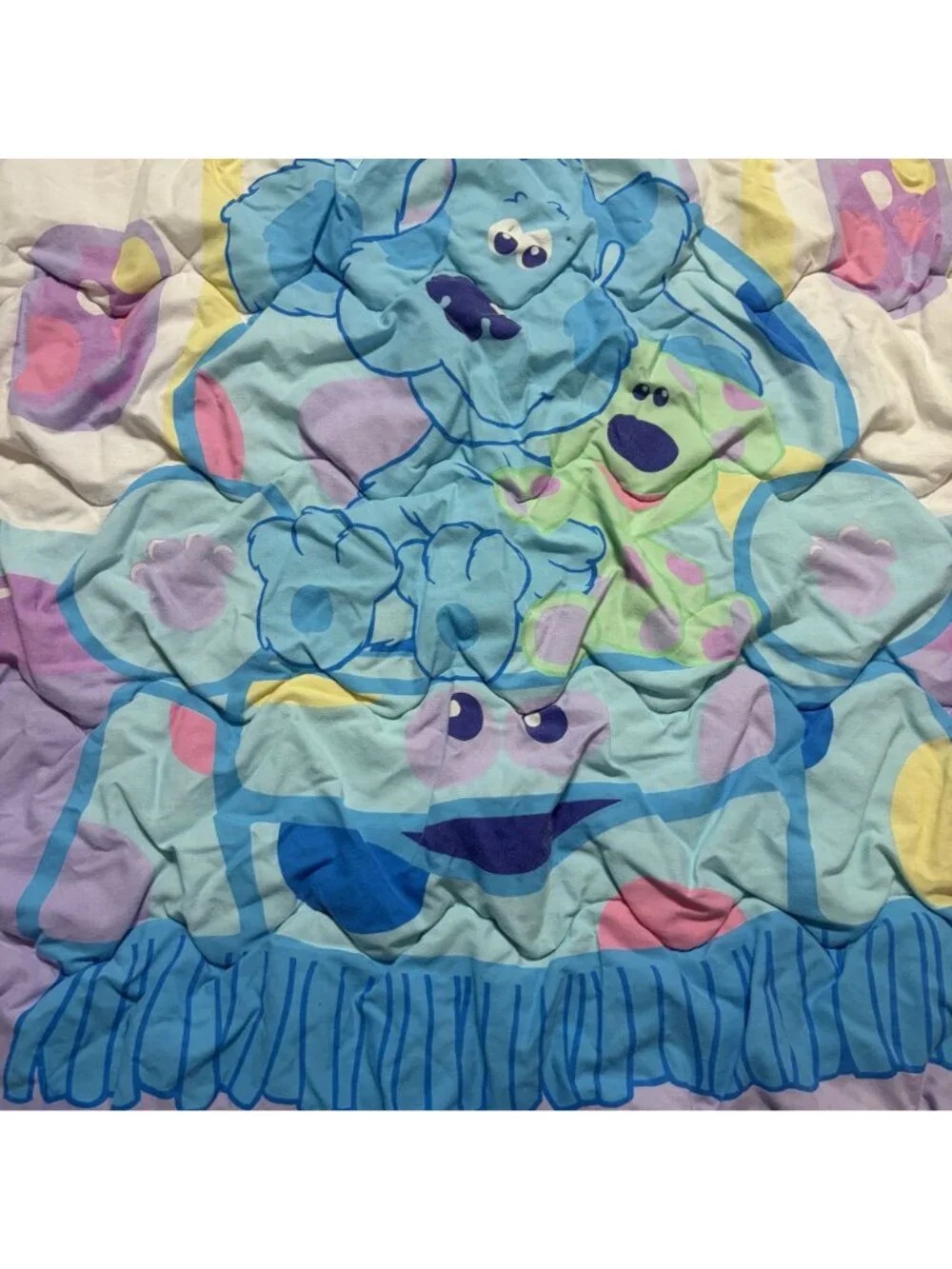 Blues Clues Nick Jr Kids Quilt Blanket 2000 Soft Cotton Baby Bedding Kids VTG